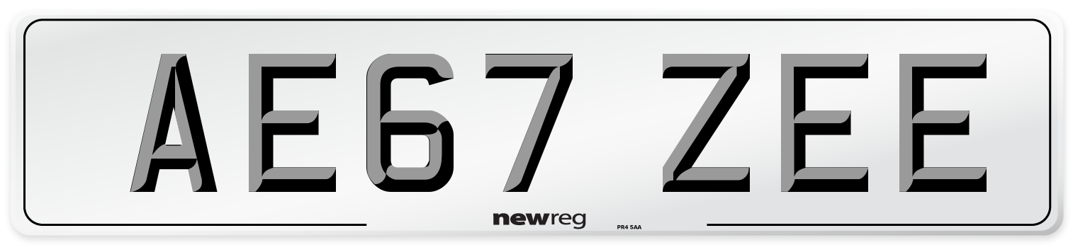 AE67 ZEE Number Plate from New Reg